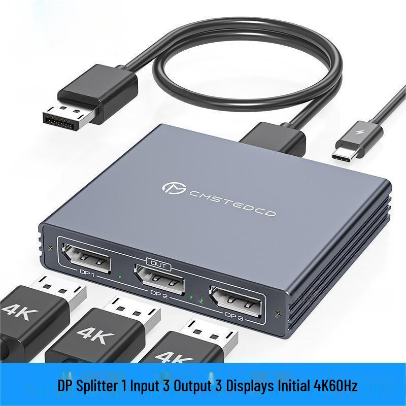 Розгалужувач DisplayPort 1 на 3 DP1.4, вихід 4K@60Hz 1 DP input, 3 DP outputs чорний
Розгалужувач DisplayPort 1 на 3 DP1.4, вихід 4K@60Hz 1 DP input, 3 DP outputs чорний