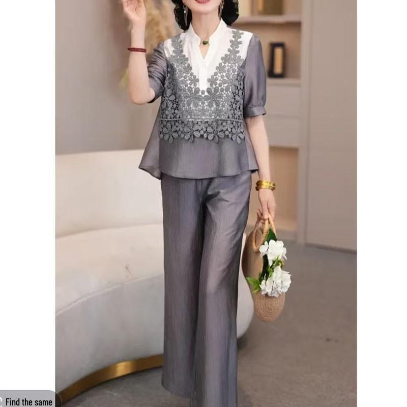 2026 Summer Plus Size Two-Piece Set for Middle-Aged Mothers: Stylish Chinese Short Sleeve Top 3XL
2026 Summer Plus Size Two-Piece Set for Middle-Aged Mothers: Stylish Chinese Short Sleeve Top 3XL