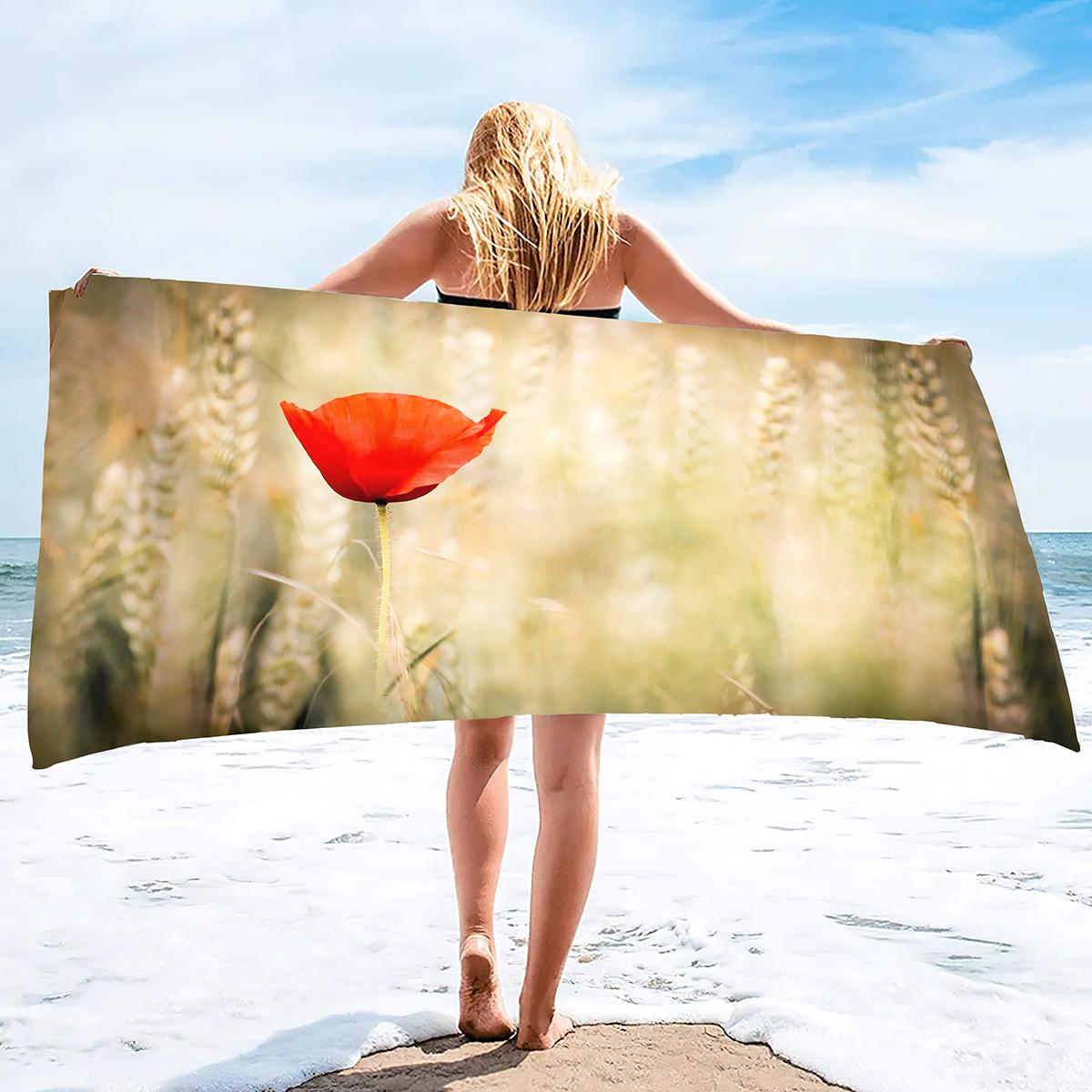 Red Poppy Flower Beach Towels Quick Dry Spots Beach Towel Super Absorbent Oversized Bath Towel Large, Absorbent Bathroom Towel W40*H60(CM)
Red Poppy Flower Beach Towels Quick Dry Spots Beach Towel Super Absorbent Oversized Bath Towel Large, Absorbent Bathroom Towel W40*H60(CM)