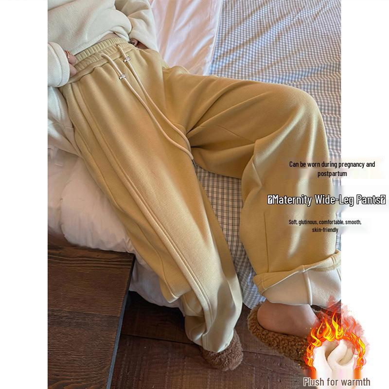 High Waist Patchwork Maternity Wide Leg Velvet Pants for Women - Slimming Autumn/Winter Wear Large
High Waist Patchwork Maternity Wide Leg Velvet Pants for Women - Slimming Autumn/Winter Wear Large
