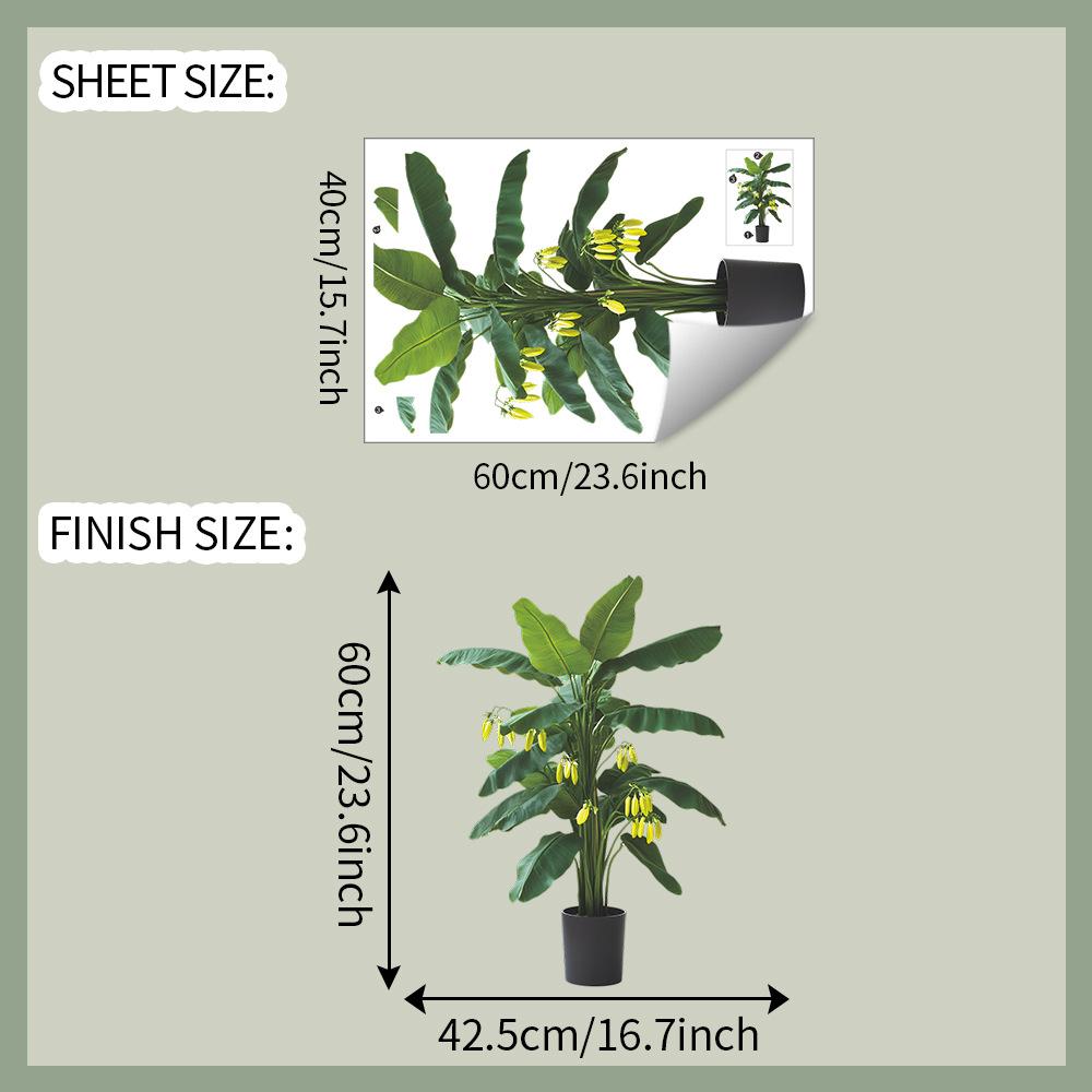 Realistic Potted Plant Leaves Wall Sticker Greenery Self-Adhesive Removable Decor for Bedroom Living Room Home Background Wall 40x60cm різнокольоровий
Realistic Potted Plant Leaves Wall Sticker Greenery Self-Adhesive Removable Decor for Bedroom Living Room Home Background Wall 40x60cm різнокольоровий