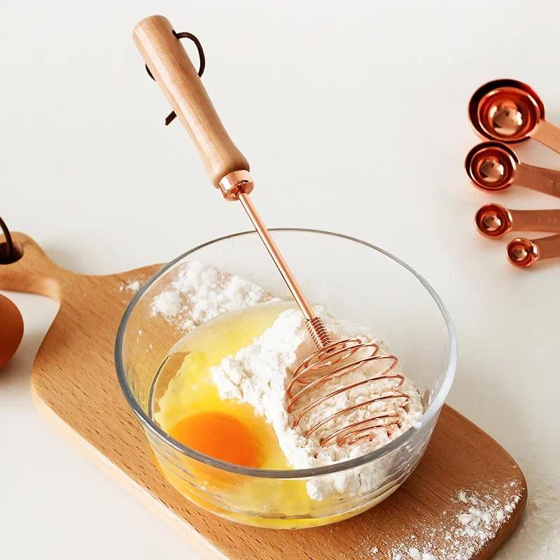 Egg Tools Kitchen Gadgets Rose Gold Beech Handle Spiral Stainless Steel Whisk Cream Stainless Steel Beater Stirrer Kitchen Tool 1 pc
Egg Tools Kitchen Gadgets Rose Gold Beech Handle Spiral Stainless Steel Whisk Cream Stainless Steel Beater Stirrer Kitchen Tool 1 pc