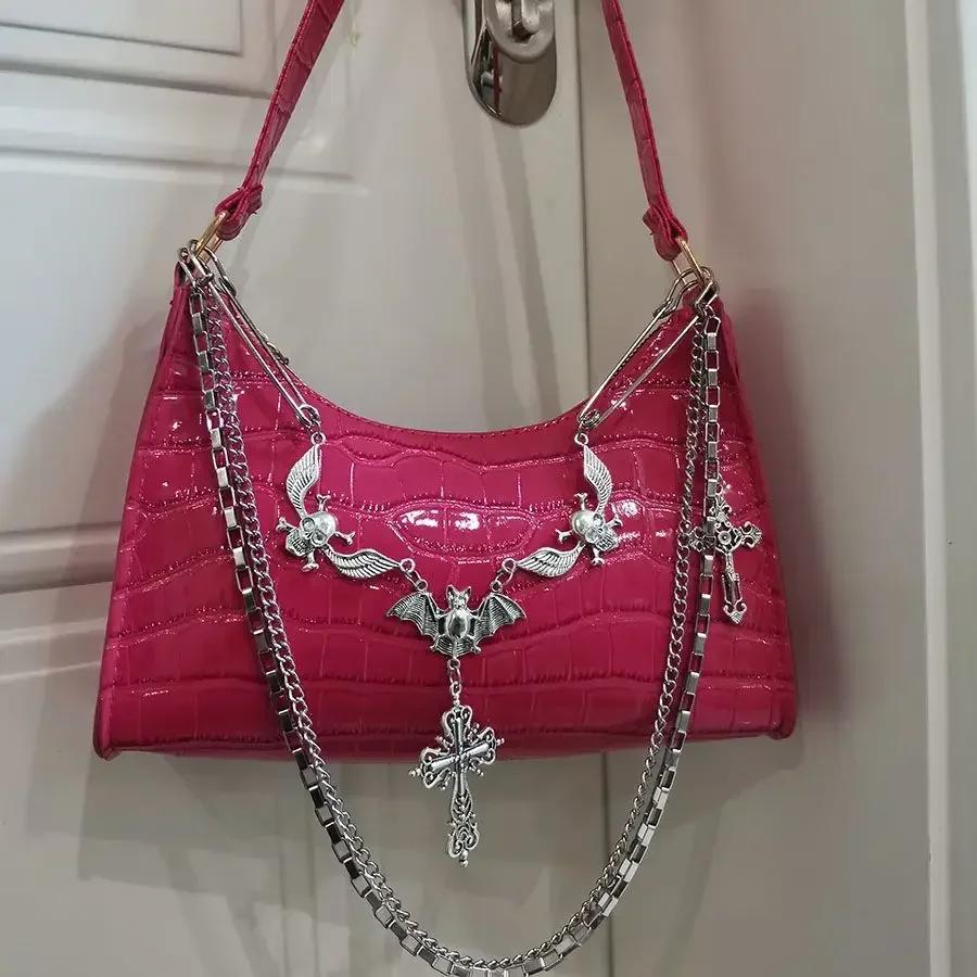Y2K Harajuku Women s Bag 2024 Trend Gothic Skull Chains Handbags Female High Street Punk Cross Ladies Shoulder Bags 24x17x7cm розовый
Y2K Harajuku Women s Bag 2024 Trend Gothic Skull Chains Handbags Female High Street Punk Cross Ladies Shoulder Bags 24x17x7cm розовый
