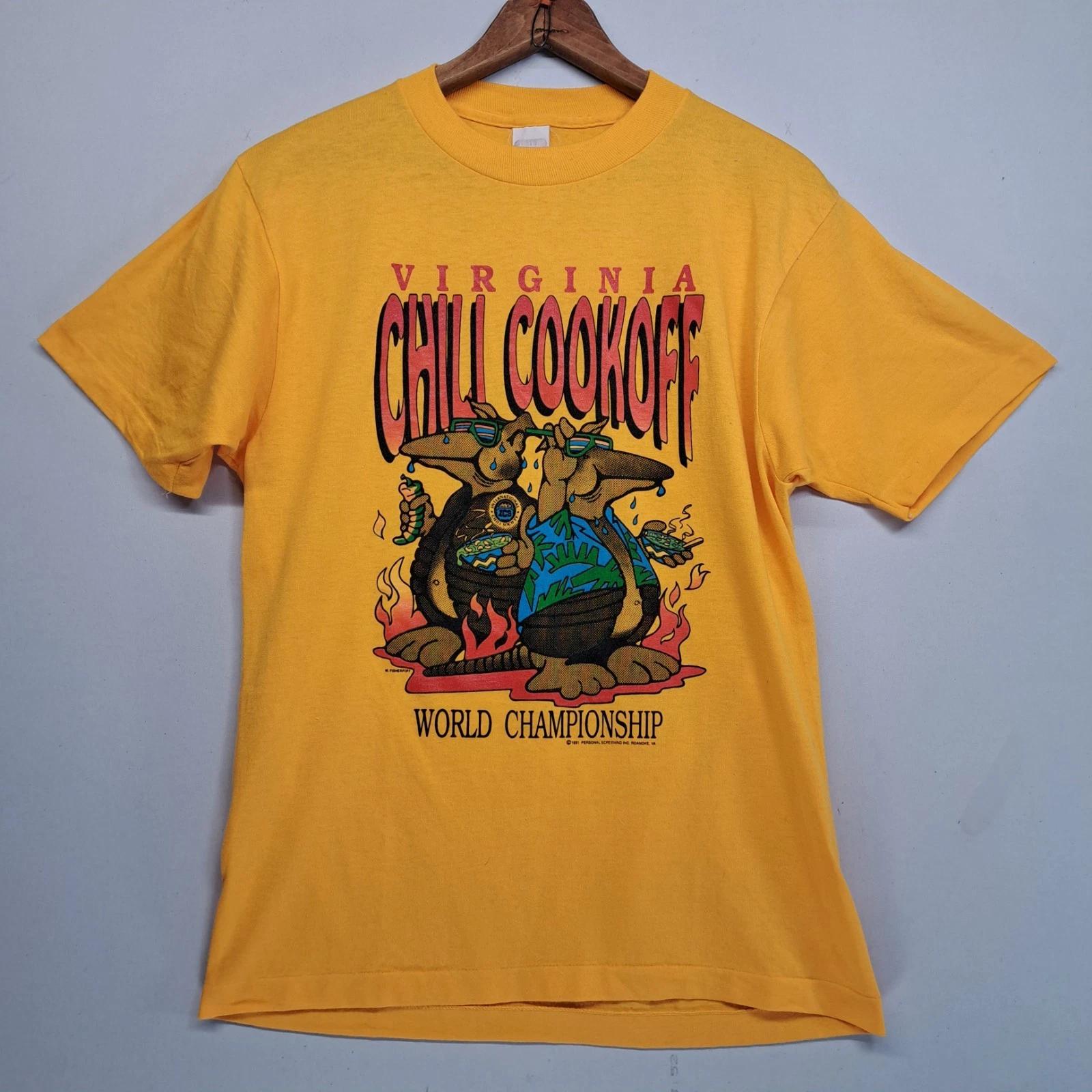 Vintage Single Stitch Virginia Chili Cookoff T Shirt Yellow M / L 1991 S
Vintage Single Stitch Virginia Chili Cookoff T Shirt Yellow M / L 1991 S