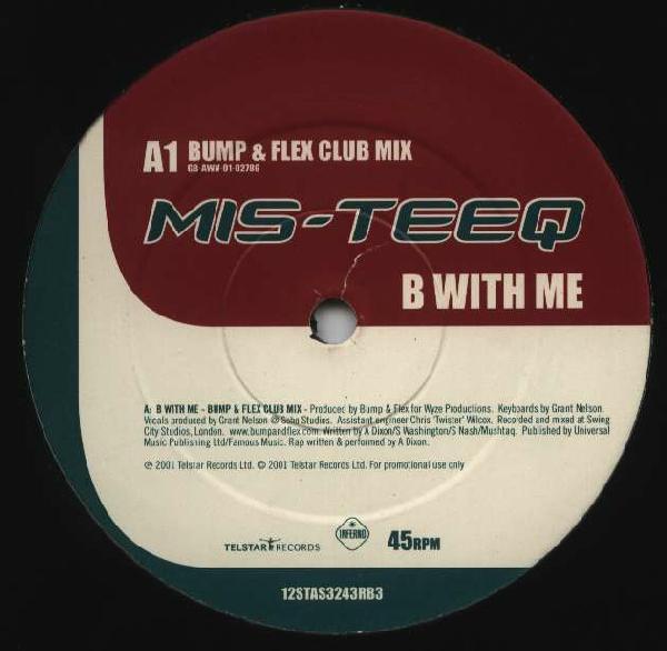 12-дюймовая пластинка MIS-TEEQ - B With Me 12STAS3243RB3 Telstar 2002 UK Dance & Electronica Б/У
12-дюймовая пластинка MIS-TEEQ - B With Me 12STAS3243RB3 Telstar 2002 UK Dance & Electronica Б/У