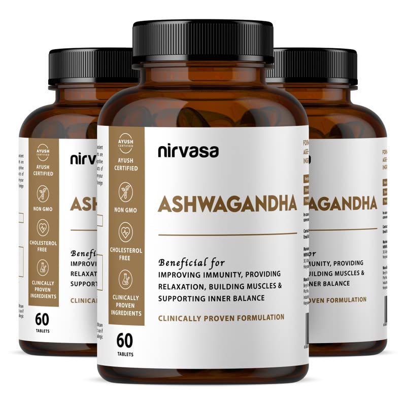 Nirvasa Ashwagandha Tablets For Men & Women 500mg | 60 Tablets 100gm 0.2lbs Each Pack Of 3
Nirvasa Ashwagandha Tablets For Men & Women 500mg | 60 Tablets 100gm 0.2lbs Each Pack Of 3