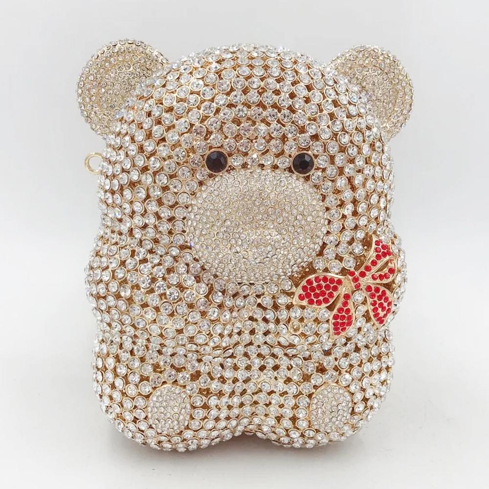 White Gold Bear-Shaped Diamond Evening Bag Clutches WHTUOHENG Wedding Clutch Party Prom Purse Minanudiere Rhinestone Dinner Bag 14cmX11cmX7cm
White Gold Bear-Shaped Diamond Evening Bag Clutches WHTUOHENG Wedding Clutch Party Prom Purse Minanudiere Rhinestone Dinner Bag 14cmX11cmX7cm