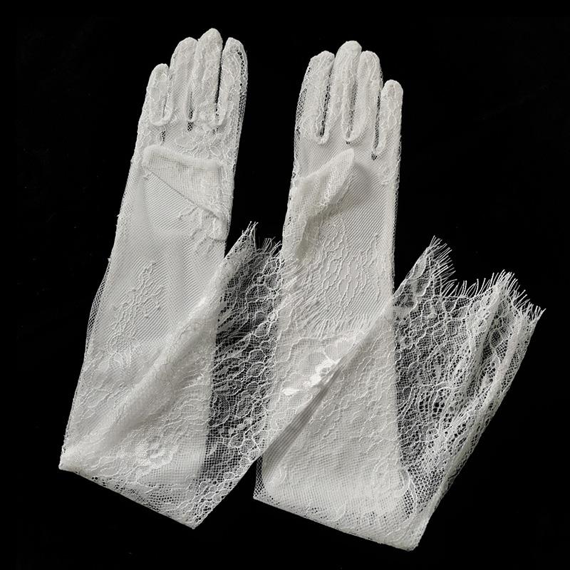 55Cm Women Sexy Thin Lace Flower White Black Long Gloves Transparent Mesh Eyelash Tulle Bridal Wedding Party Dress Accessories One Size
55Cm Women Sexy Thin Lace Flower White Black Long Gloves Transparent Mesh Eyelash Tulle Bridal Wedding Party Dress Accessories One Size