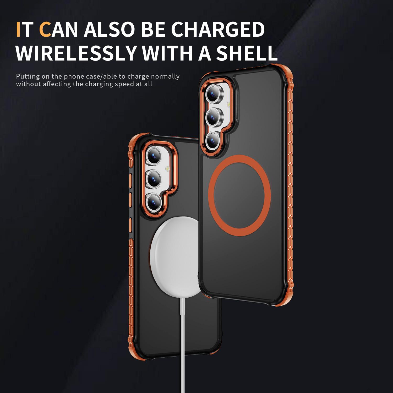 For Samsung Galaxy S24 FE Case Compatible with MagSafe PC+TPU Skin Feeling Back Cover Orange
For Samsung Galaxy S24 FE Case Compatible with MagSafe PC+TPU Skin Feeling Back Cover Orange