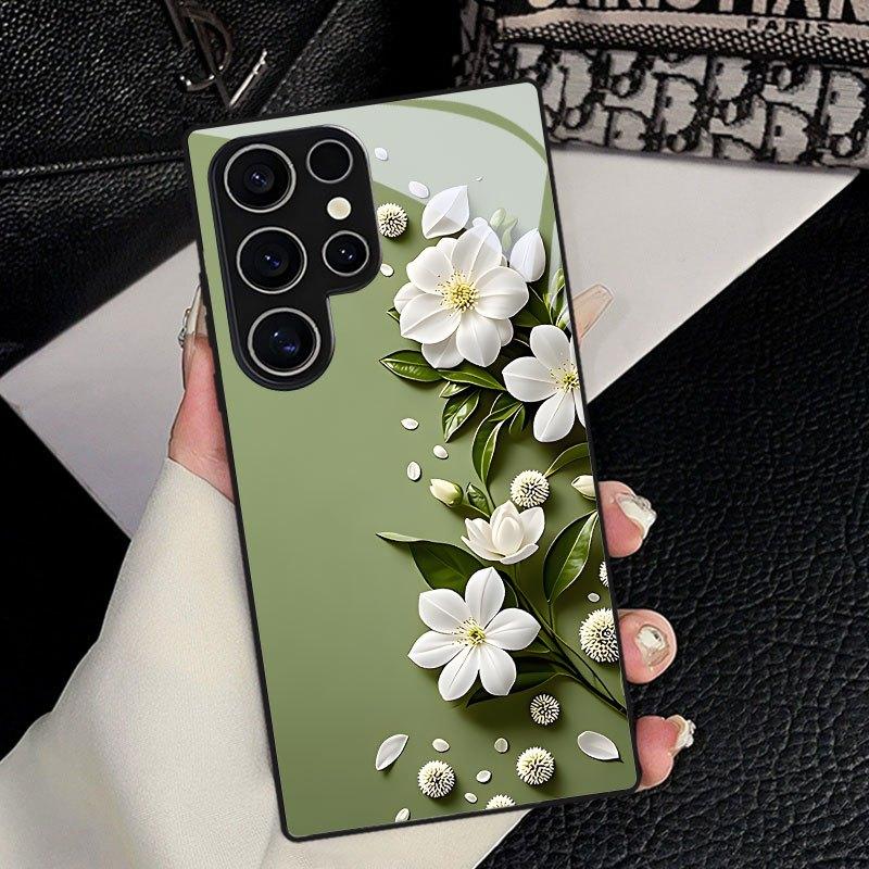White flower pattern glass phone case suitable for Samsung Galaxy S26 S25 S24 S23 S22 S20 FE/Ultra/Plus dustproof and shockproof Galaxy S23 FE
White flower pattern glass phone case suitable for Samsung Galaxy S26 S25 S24 S23 S22 S20 FE/Ultra/Plus dustproof and shockproof Galaxy S23 FE