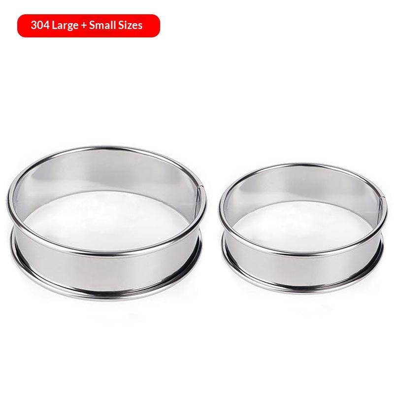 2Pcs/Set Stainless Steel Muffin Rings Double Circle Cutter Pie Ring DIY Crumpet Rolled Cookie Tarts Cake Mousse Make Mold
2Pcs/Set Stainless Steel Muffin Rings Double Circle Cutter Pie Ring DIY Crumpet Rolled Cookie Tarts Cake Mousse Make Mold