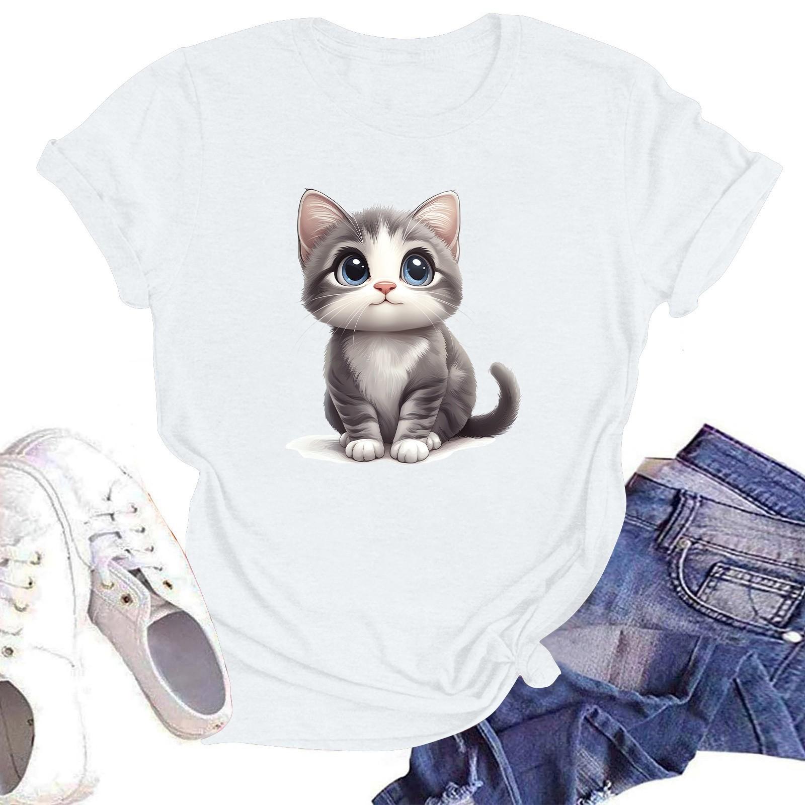 Женская модная футболка с круглым вырезом и коротким рукавом, пуловер XL белый
Женская модная футболка с круглым вырезом и коротким рукавом, пуловер XL белый