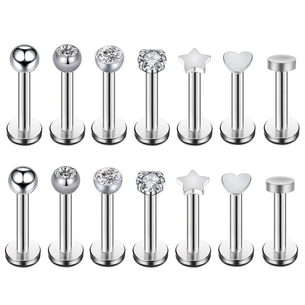 7 Pairs 16g Surgical Steel Internally Threaded Micro CZ Gem Top Tragus/Helix/Labret Stud Earrings 6mm 8mm 10mm 12mm 1.2x8mm
7 Pairs 16g Surgical Steel Internally Threaded Micro CZ Gem Top Tragus/Helix/Labret Stud Earrings 6mm 8mm 10mm 12mm 1.2x8mm