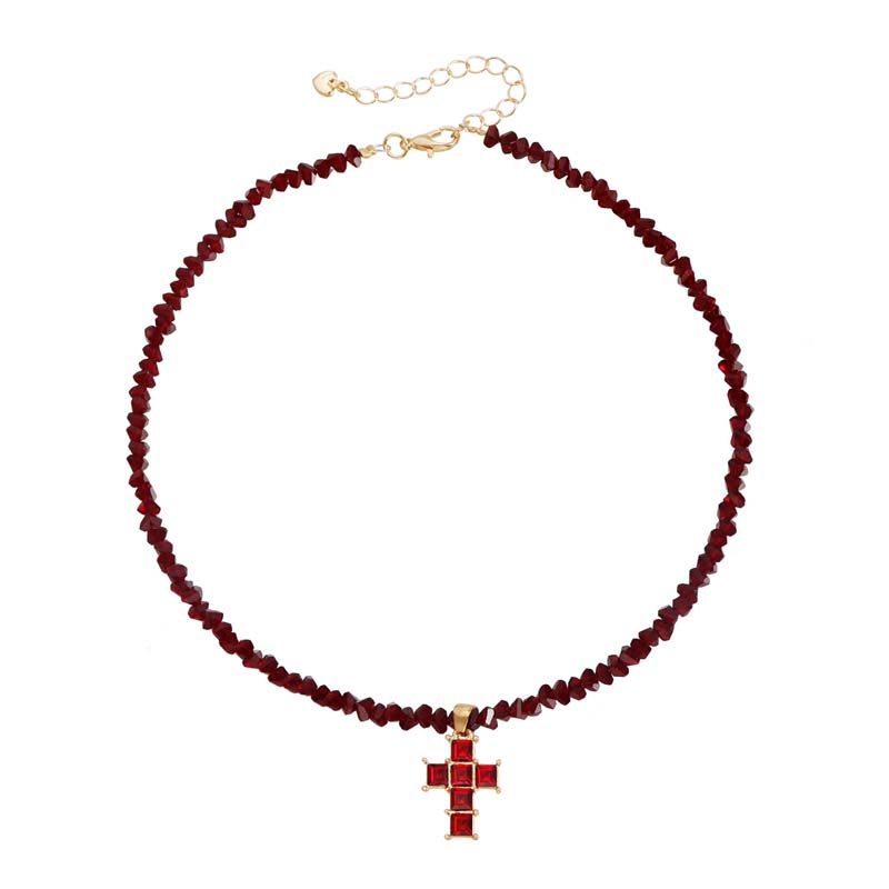 Vintage Black Zircon Cross Pendant Necklace For Women Bohemian Crystal Beaded Clavicle Chain Wedding Zircon Praty Gift красный
Vintage Black Zircon Cross Pendant Necklace For Women Bohemian Crystal Beaded Clavicle Chain Wedding Zircon Praty Gift красный