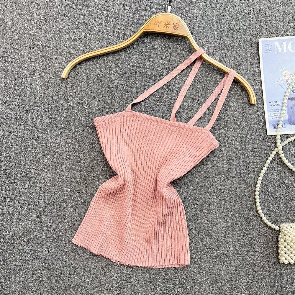 Красивый вязаный жилет на подтяжках сзади, женский облегающий тонкий жилет в гонконгском стиле с открытыми плечами без бретелек, летний топ
Красивый вязаный жилет на подтяжках сзади, женский облегающий тонкий жилет в гонконгском стиле с открытыми плечами без бретелек, летний топ