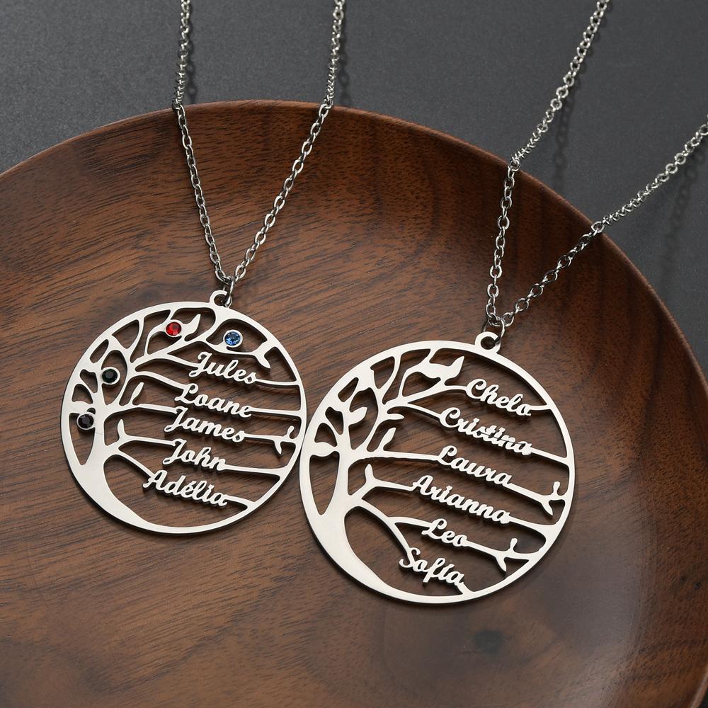 Life Tree Family 1-6 Names Necklace Personalized Stainless Steel Summer Nameplate with Birthstone For Women Men Birthday Gift 40cm&silver color
Life Tree Family 1-6 Names Necklace Personalized Stainless Steel Summer Nameplate with Birthstone For Women Men Birthday Gift 40cm&silver color