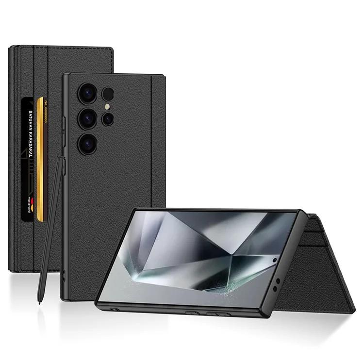 Для Samsung Galaxy S24 Ultra чехол из искусственной кожи с подставкой и карманом - черный
Для Samsung Galaxy S24 Ultra чехол из искусственной кожи с подставкой и карманом - черный