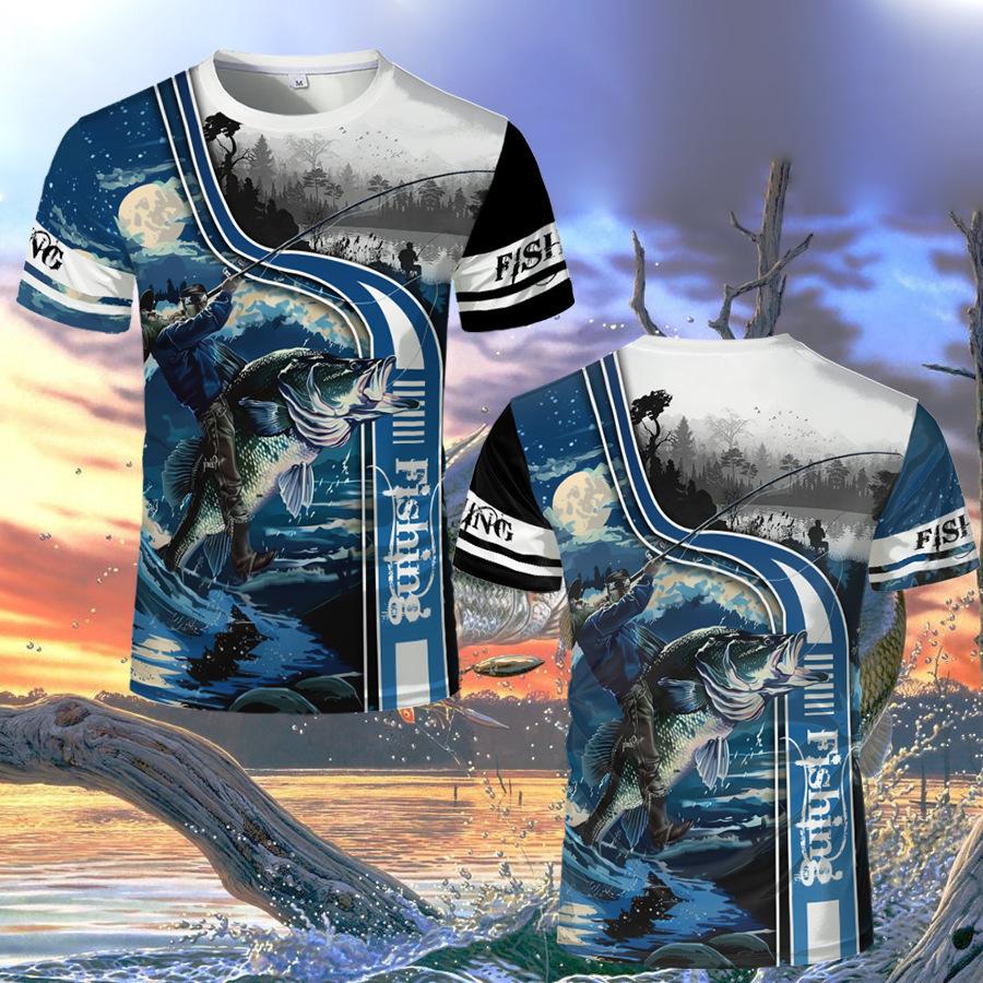 Summer Round Neck 3D Fishing Print T-shirts Fashionable Casual Short Sleeved Men s T-shirts XS
Summer Round Neck 3D Fishing Print T-shirts Fashionable Casual Short Sleeved Men s T-shirts XS