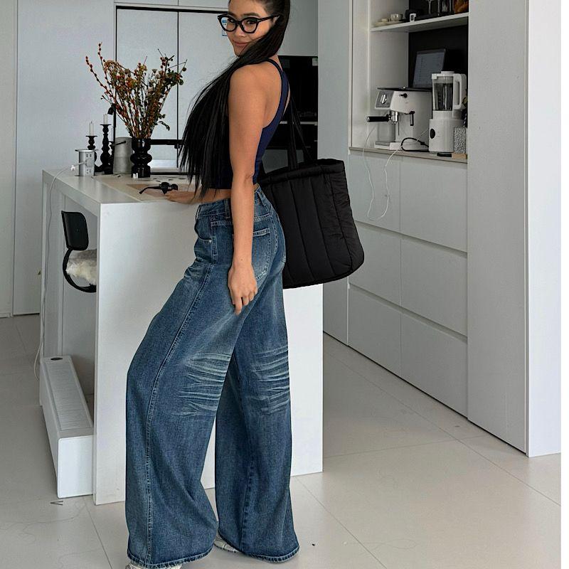 Akiyo Studio Retro Washed Wide-Leg Straight Pants Jeans Women Summer High Street Fashion Brand Loose Mop Long Pants Dark Blue XS
Akiyo Studio Retro Washed Wide-Leg Straight Pants Jeans Women Summer High Street Fashion Brand Loose Mop Long Pants Dark Blue XS