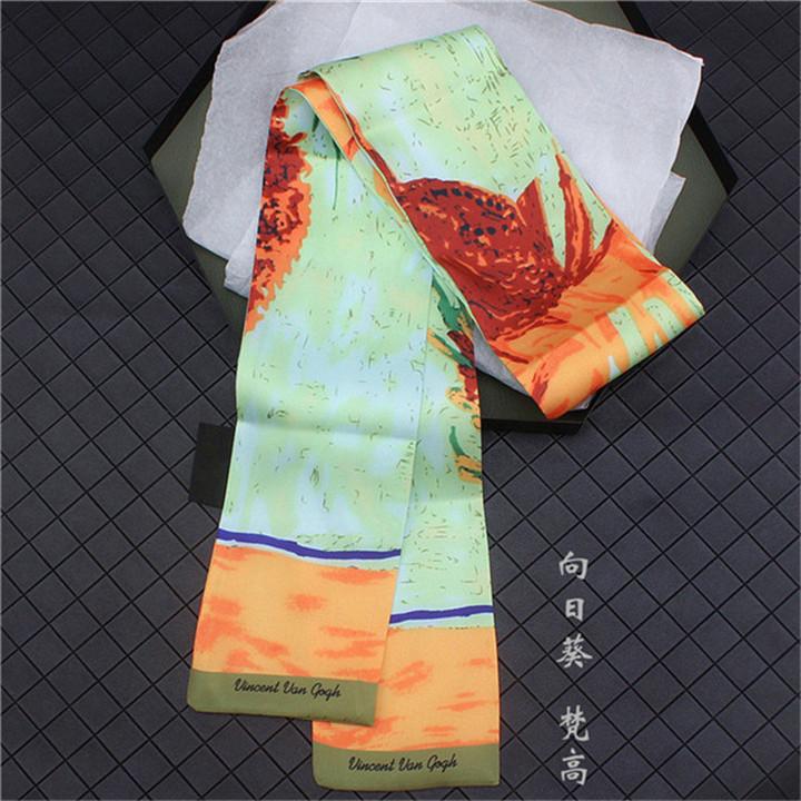 Van Gogh Oil Painting Twill Silk Scarf Women Neckerchief Skinny Scarf Bag Ribbons Female Neck Tie Head Scarves Wraps For Ladies
Van Gogh Oil Painting Twill Silk Scarf Women Neckerchief Skinny Scarf Bag Ribbons Female Neck Tie Head Scarves Wraps For Ladies