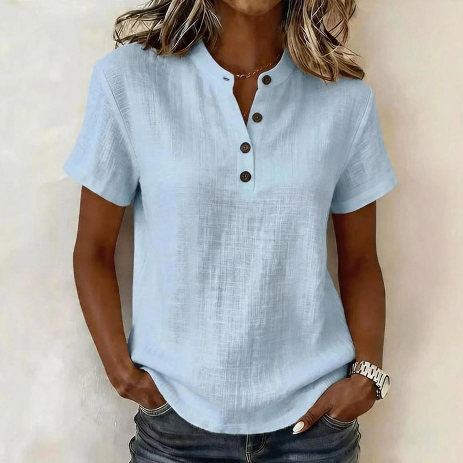 Women Casual Loose Fit Short Sleeve V Neck Button Front Lightweight Breathable Summer Top Blouse XXL
Women Casual Loose Fit Short Sleeve V Neck Button Front Lightweight Breathable Summer Top Blouse XXL