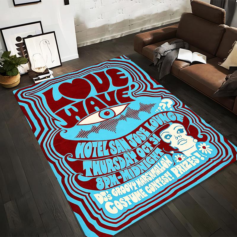 Colorful Retro Psychedelic Art Carpet with Love Wave Text Design Suitable for use as an anti-slip for living room bedroom sofas 40x60cm( 15x23in )
Colorful Retro Psychedelic Art Carpet with Love Wave Text Design Suitable for use as an anti-slip for living room bedroom sofas 40x60cm( 15x23in )