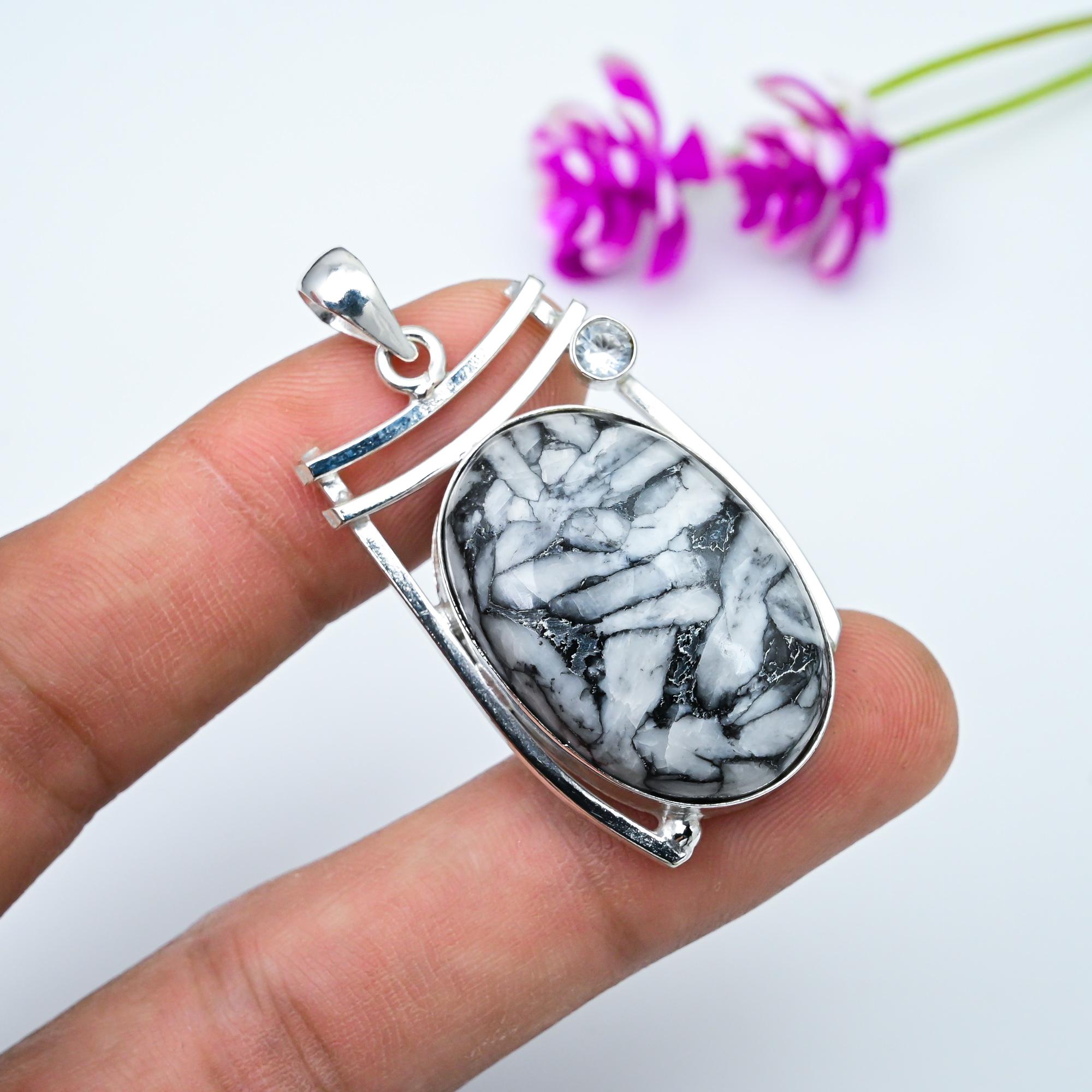 Pinolith Jasper, Белый топаз, кулон из стерлингового серебра 925 пробы, ювелирные изделия с подвеской из драгоценных камней ручной работы, подарки для жены, абсолютно новый кулон 1.77 Inches
Pinolith Jasper, Белый топаз, кулон из стерлингового серебра 925 пробы, ювелирные изделия с подвеской из драгоценных камней ручной работы, подарки для жены, абсолютно новый кулон 1.77 Inches