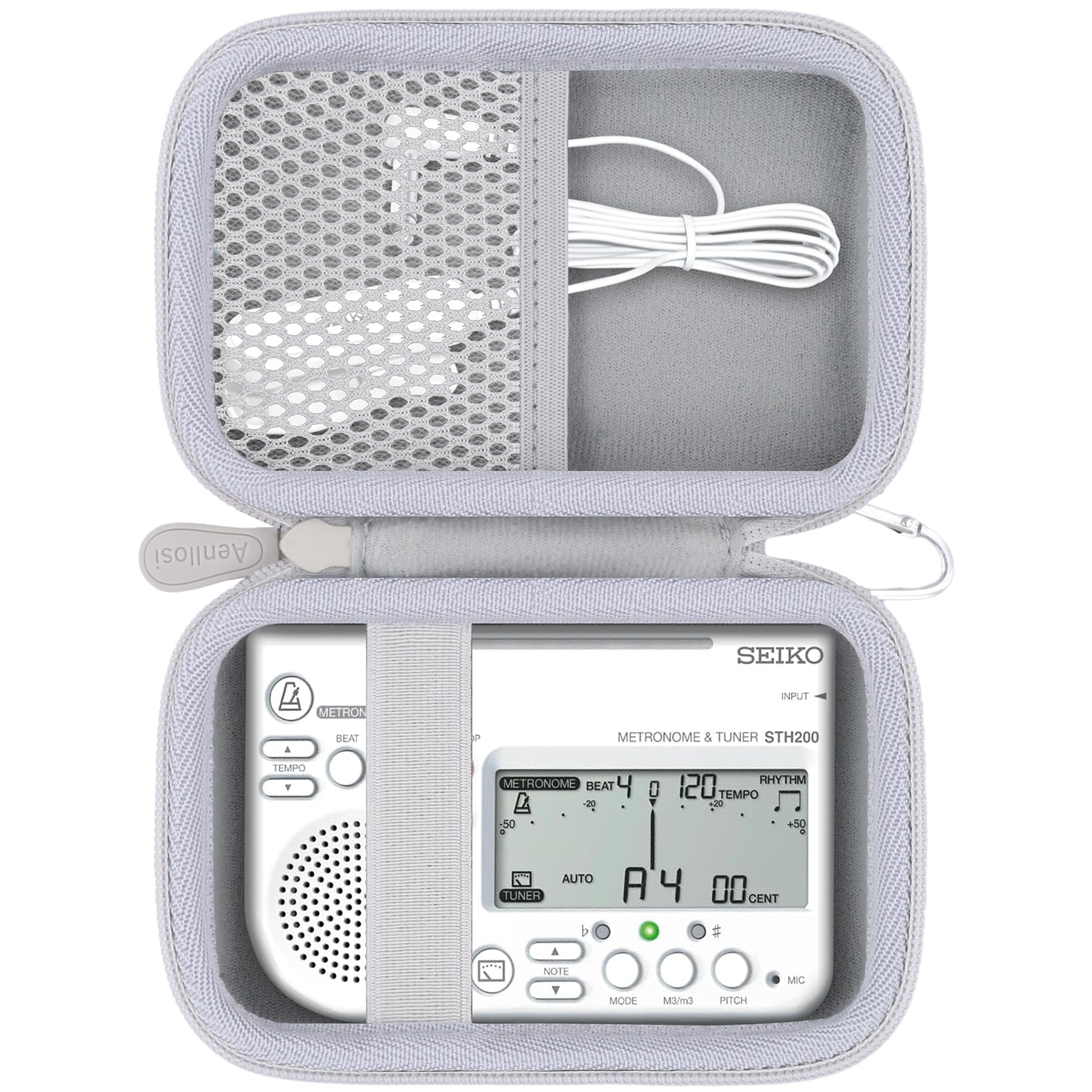 (Тільки футляр) Метроном і тюнер Seiko STH200 з мікрофоном-звукознімачем, чохол для зберігання STH200WHSP, кремово-білий - Aenllosi
(Тільки футляр) Метроном і тюнер Seiko STH200 з мікрофоном-звукознімачем, чохол для зберігання STH200WHSP, кремово-білий - Aenllosi