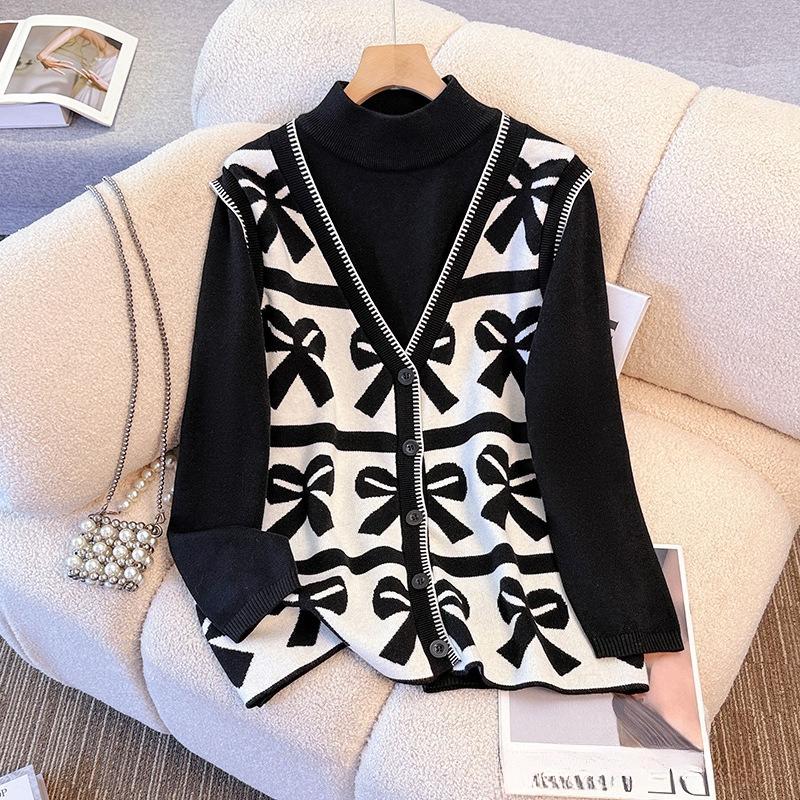 Large-size Women s Winter New Style Double-layer Design Trendy High-neck Sweater Top 6XL чорний
Large-size Women s Winter New Style Double-layer Design Trendy High-neck Sweater Top 6XL чорний