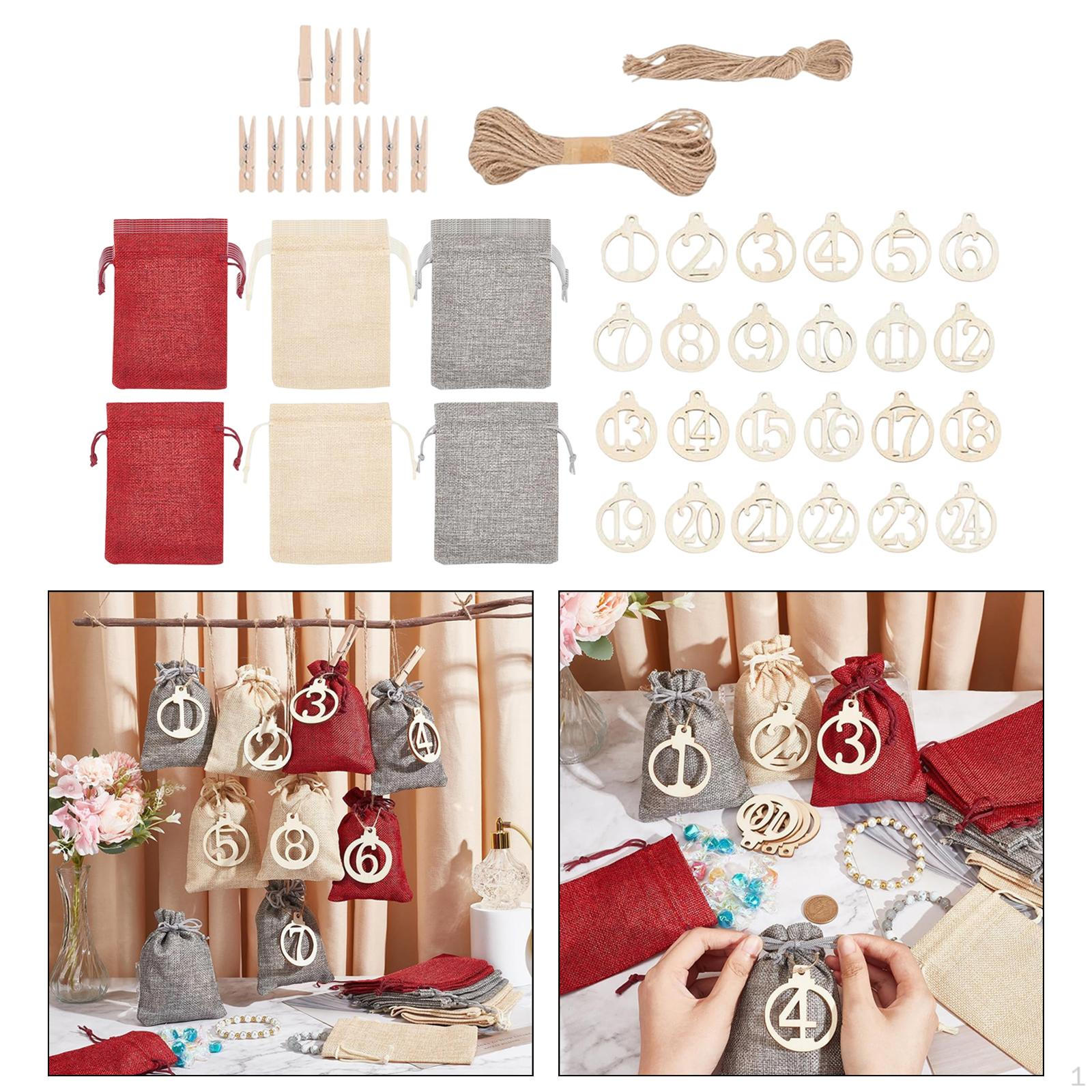 24x Christmas Advent Calendar Bags Chocolate Candy with 1-24 Number Tags DIY Hanging
24x Christmas Advent Calendar Bags Chocolate Candy with 1-24 Number Tags DIY Hanging