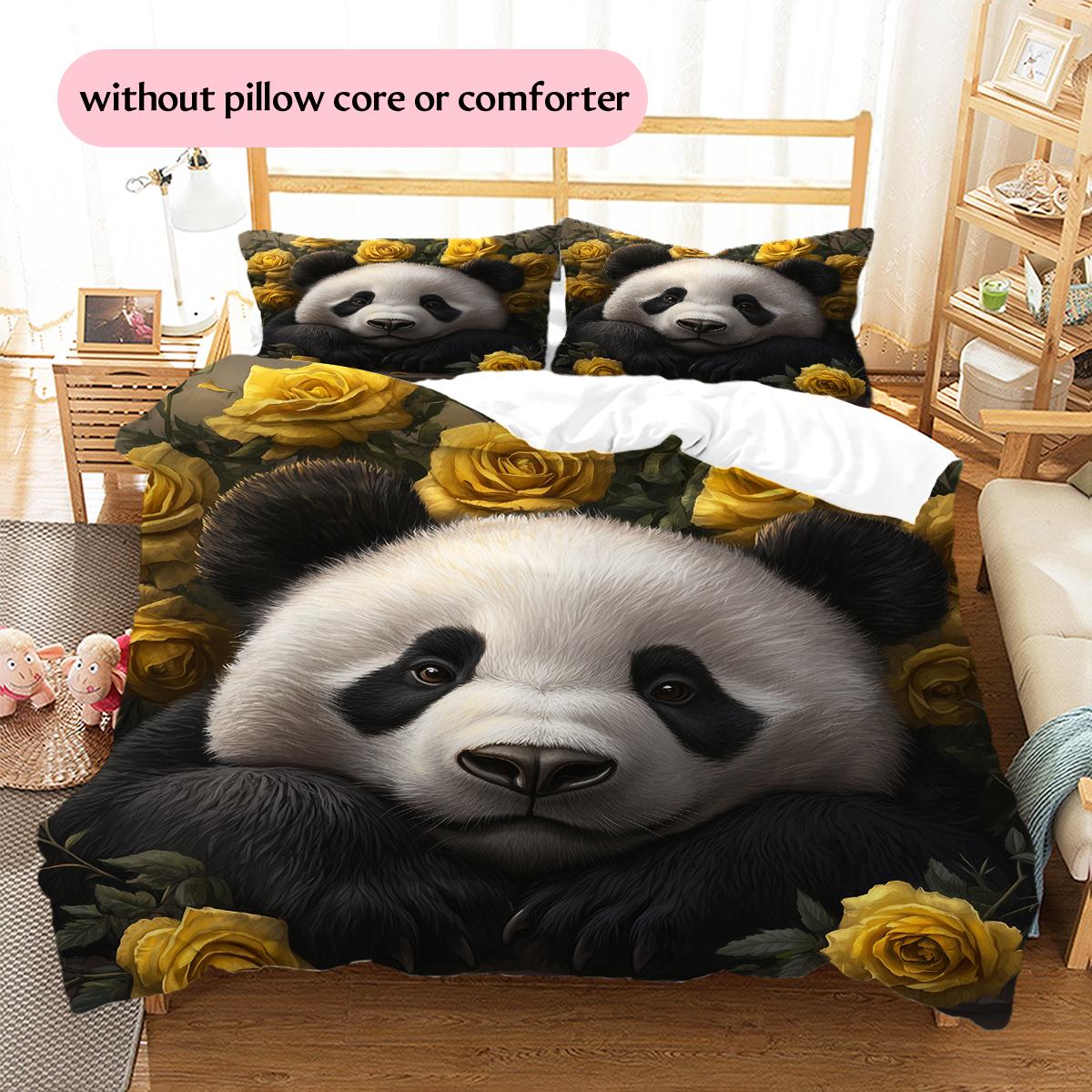 Panda and Rose Pattern Bedding Home Decoration Birthday Gift (1 * duvet cover + 2 * pillowcase, without core) 135x200cm
Panda and Rose Pattern Bedding Home Decoration Birthday Gift (1 * duvet cover + 2 * pillowcase, without core) 135x200cm