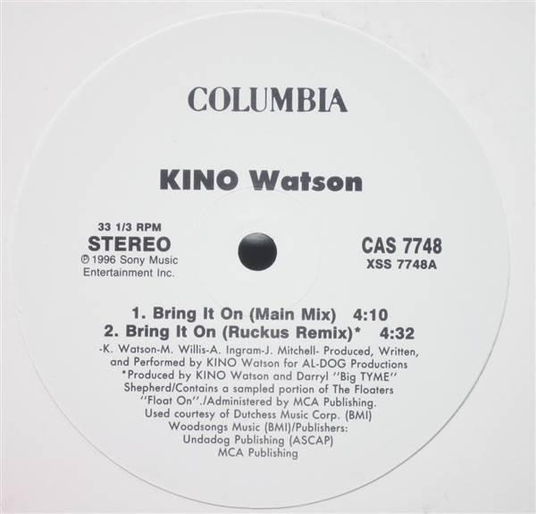 12inch Record KINO WATSON - Bring It On CAS7748 Columbia 1996 US Soul/Funk Used
12inch Record KINO WATSON - Bring It On CAS7748 Columbia 1996 US Soul/Funk Used