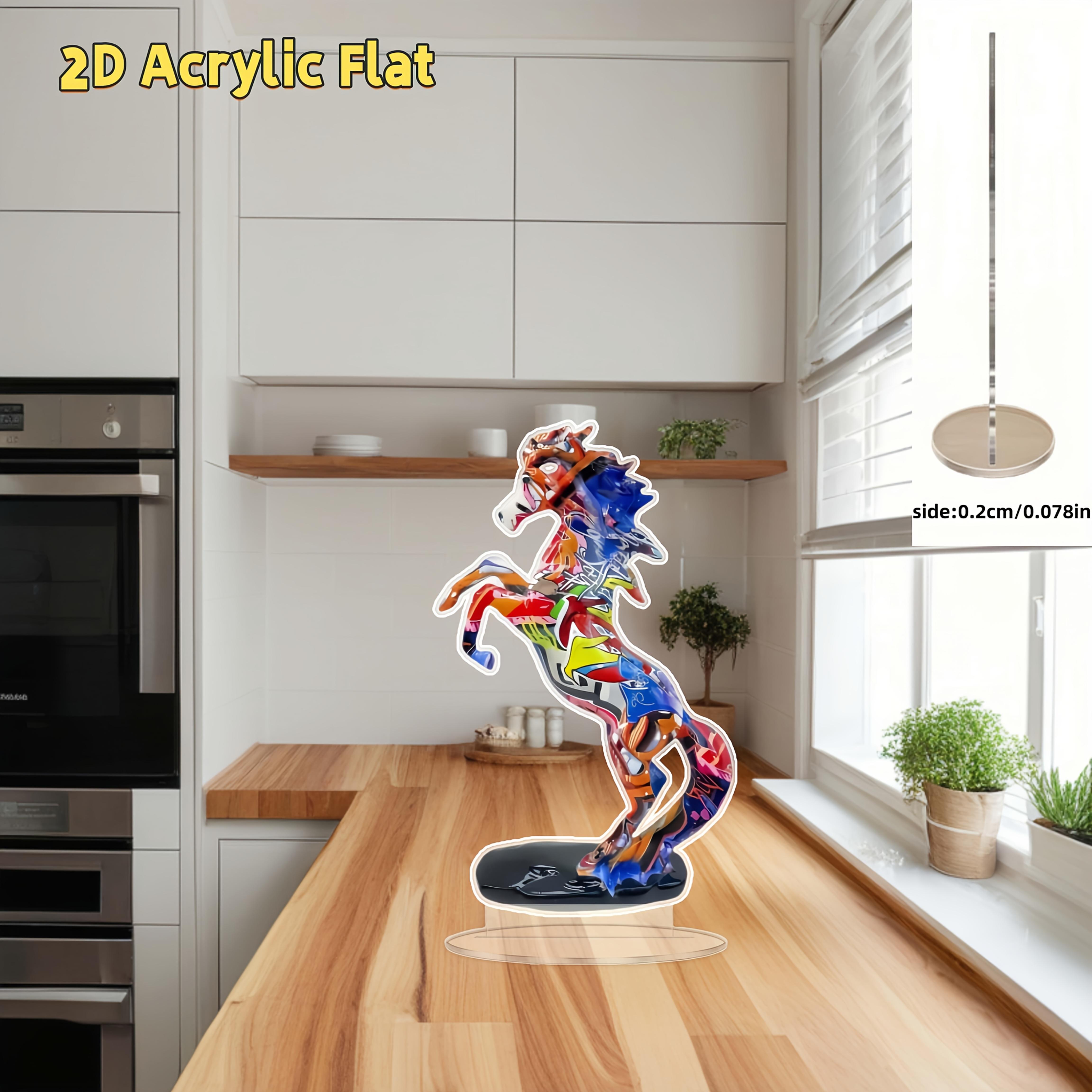 2D Flat Acrylic Colored Graffiti Style Horse Statue Decoration, Indoor and Outdoor Decoration - No Battery/electricity Required, Free Day Decoration, 30*20cm
2D Flat Acrylic Colored Graffiti Style Horse Statue Decoration, Indoor and Outdoor Decoration - No Battery/electricity Required, Free Day Decoration, 30*20cm