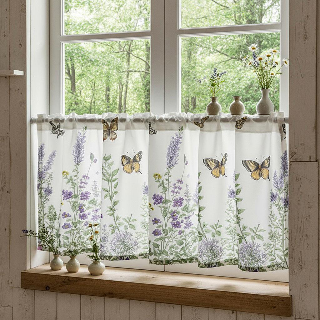 Drapery with lavender and butterfly print curtain Short Curtains Curtains for Living Room Bedroom Door Window Blinds 1
Drapery with lavender and butterfly print curtain Short Curtains Curtains for Living Room Bedroom Door Window Blinds 1
