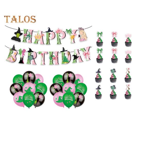 Зеленые и розовые украшения для вечеринки Wicked, 24 украшения для торта, 18 воздушных шаров, 1 баннер с надписью «С днем рождения», 1 большой набор украшений для торта, принадлежности для дня рождения B
Зеленые и розовые украшения для вечеринки Wicked, 24 украшения для торта, 18 воздушных шаров, 1 баннер с надписью «С днем рождения», 1 большой набор украшений для торта, принадлежности для дня рождения B