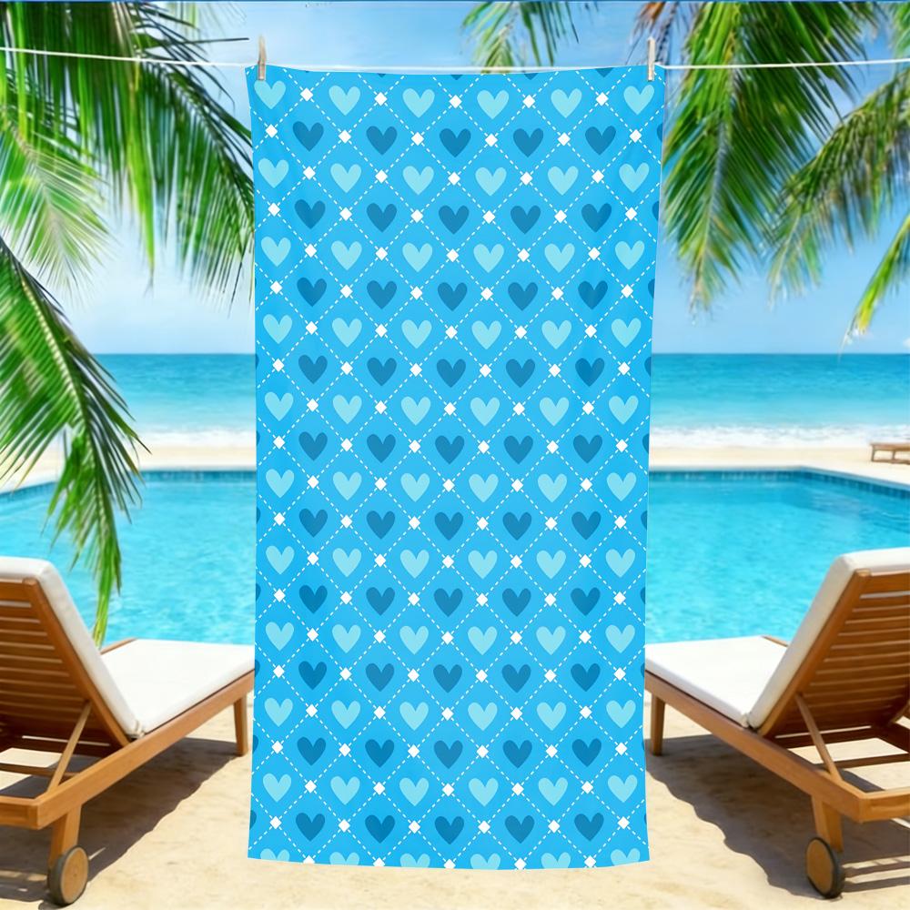 Blue Argyle Heart Beach Towel – Oversized Quick Dry Sand Free with Gradient Heart Print W30*H60(CM)
Blue Argyle Heart Beach Towel – Oversized Quick Dry Sand Free with Gradient Heart Print W30*H60(CM)