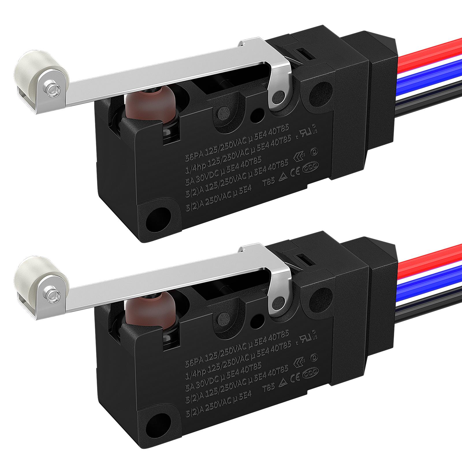 2PCS Waterproof Micro Limit Switch with Long Straight Roller Lever SPDT 3 PIN Pre-wired 10A 125 250V Micorswitch for Electronic
2PCS Waterproof Micro Limit Switch with Long Straight Roller Lever SPDT 3 PIN Pre-wired 10A 125 250V Micorswitch for Electronic