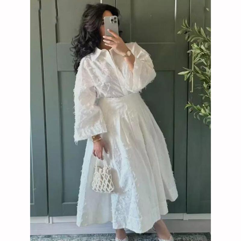 Tassel Shirt Long Skirt Women Loose Lapel Buttons Blouse A Line Set Full Sleeve Spring Summer White Sets L білий
Tassel Shirt Long Skirt Women Loose Lapel Buttons Blouse A Line Set Full Sleeve Spring Summer White Sets L білий