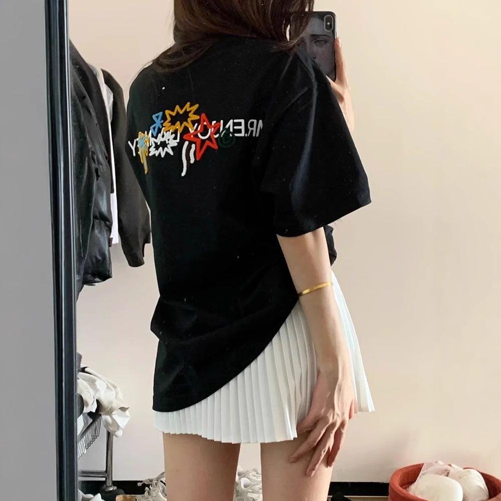 230g Heavyweight Pure Cotton Embroidered Short Sleeve T-shirt - Unisex Loose Fit Trendy Summer Top M (under 95 kg) чёрный
230g Heavyweight Pure Cotton Embroidered Short Sleeve T-shirt - Unisex Loose Fit Trendy Summer Top M (under 95 kg) чёрный