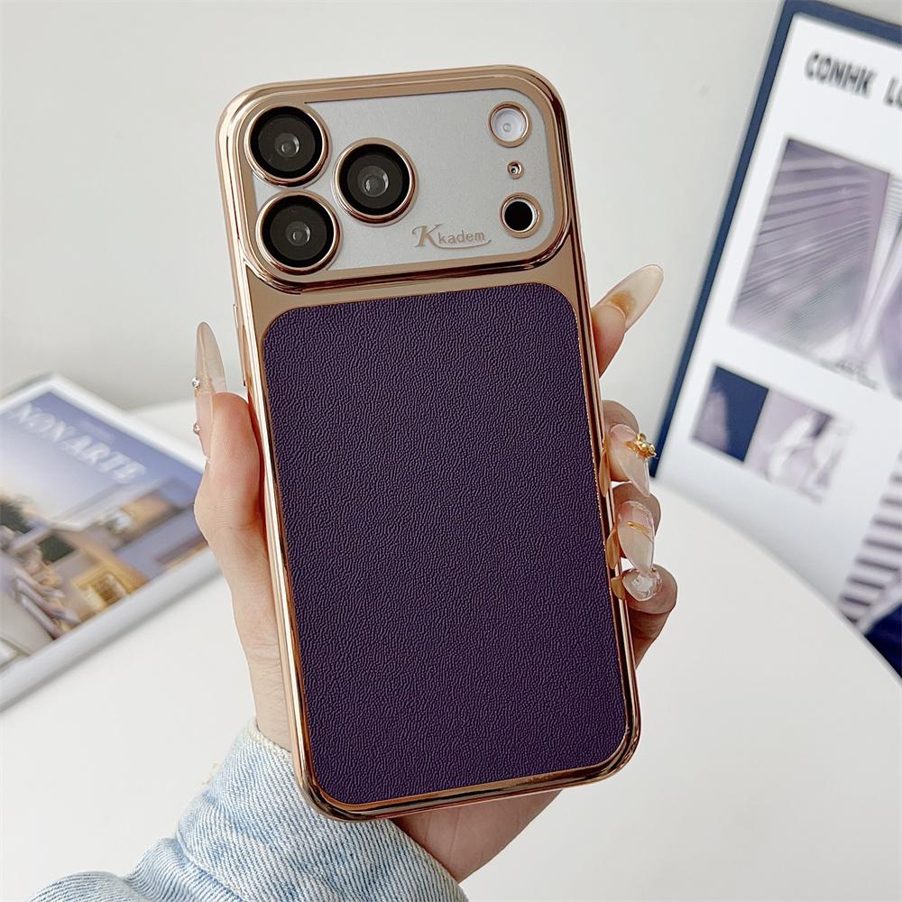 Luxury Plain Leather Plating PC Phone Case For iPhone 17 16 15 14 13 Pro Max Full Lens Camera Protective Shockproof Back Cover iPhone 13
Luxury Plain Leather Plating PC Phone Case For iPhone 17 16 15 14 13 Pro Max Full Lens Camera Protective Shockproof Back Cover iPhone 13