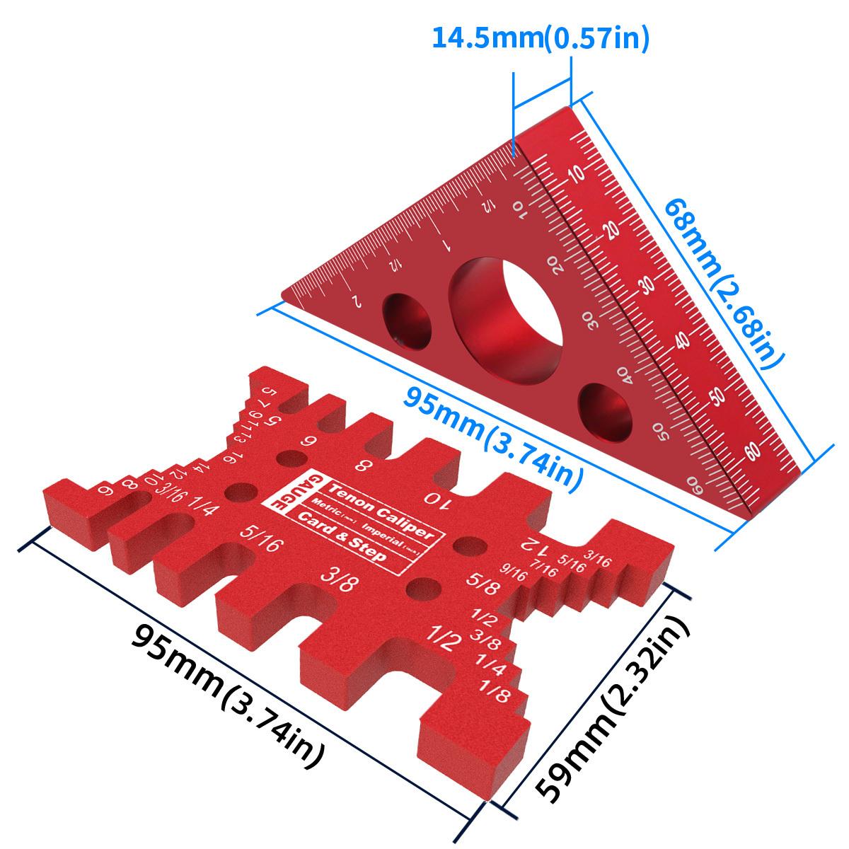 Aluminum Dovetail Jig and Triangle Ruler Kit, 2Pc Router/Saw Table Precision Depth Gauge and Tenon Gaps Gauge for Woodworking
Aluminum Dovetail Jig and Triangle Ruler Kit, 2Pc Router/Saw Table Precision Depth Gauge and Tenon Gaps Gauge for Woodworking