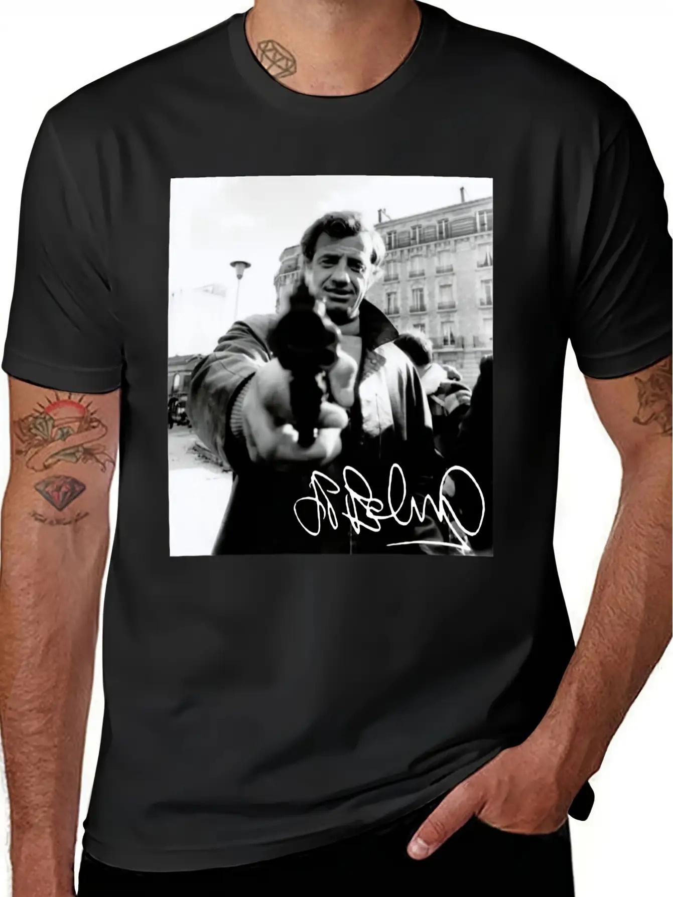 Men s Jean-Paul Belmondo Tribute T-Shirt- Iconic Action Star Signature Pose& Autograph-Style Print M
Men s Jean-Paul Belmondo Tribute T-Shirt- Iconic Action Star Signature Pose& Autograph-Style Print M