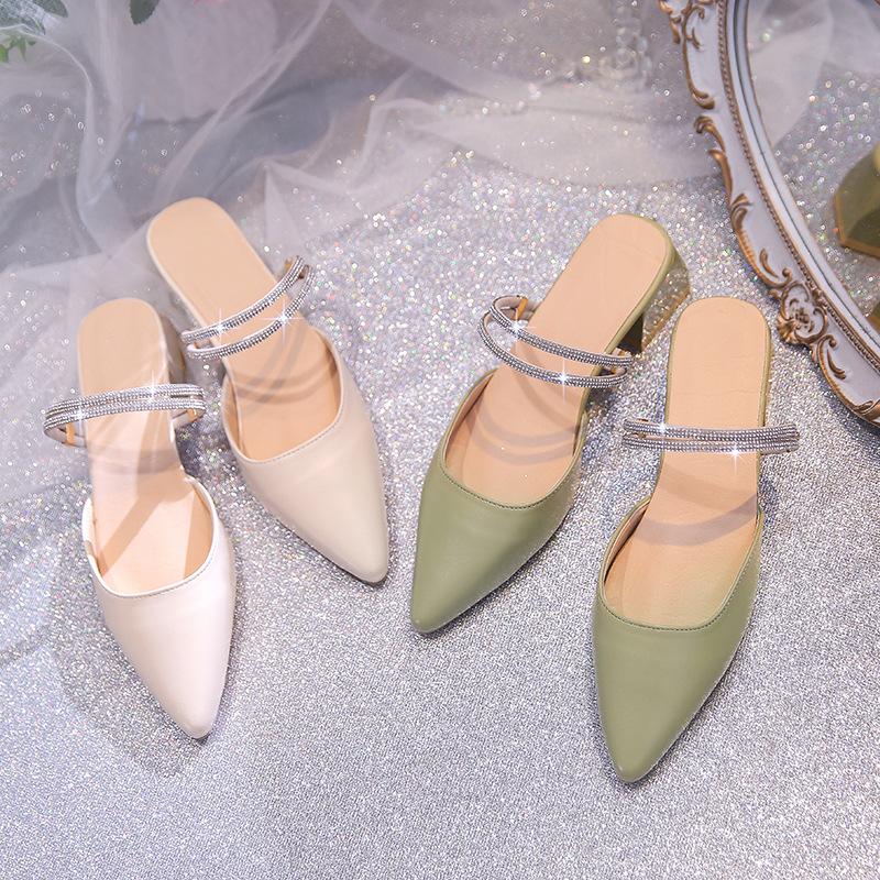Rhinestone with pointed thick heels, slippers, women s sandals, half-mop, new bag head sandals, women s 35
Rhinestone with pointed thick heels, slippers, women s sandals, half-mop, new bag head sandals, women s 35