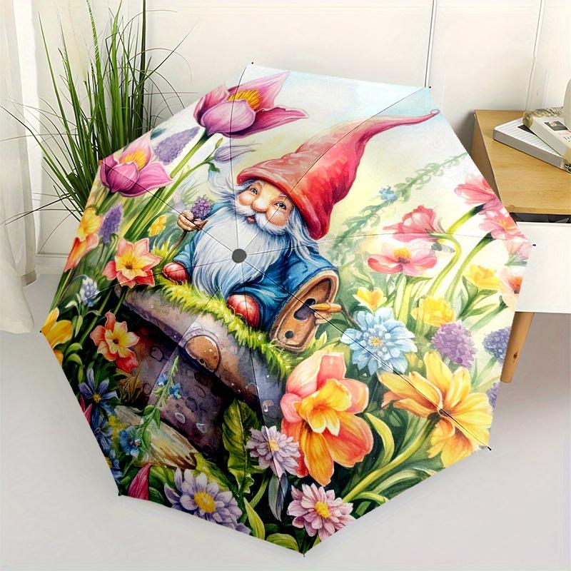 Gnome in Garden with Birdhouse Circular Wall Art Print Poster Umbrella, Cute Umbrella with Cute Design, Portable 3-Fold Compact Umbrella for Men & Wom
Gnome in Garden with Birdhouse Circular Wall Art Print Poster Umbrella, Cute Umbrella with Cute Design, Portable 3-Fold Compact Umbrella for Men & Wom