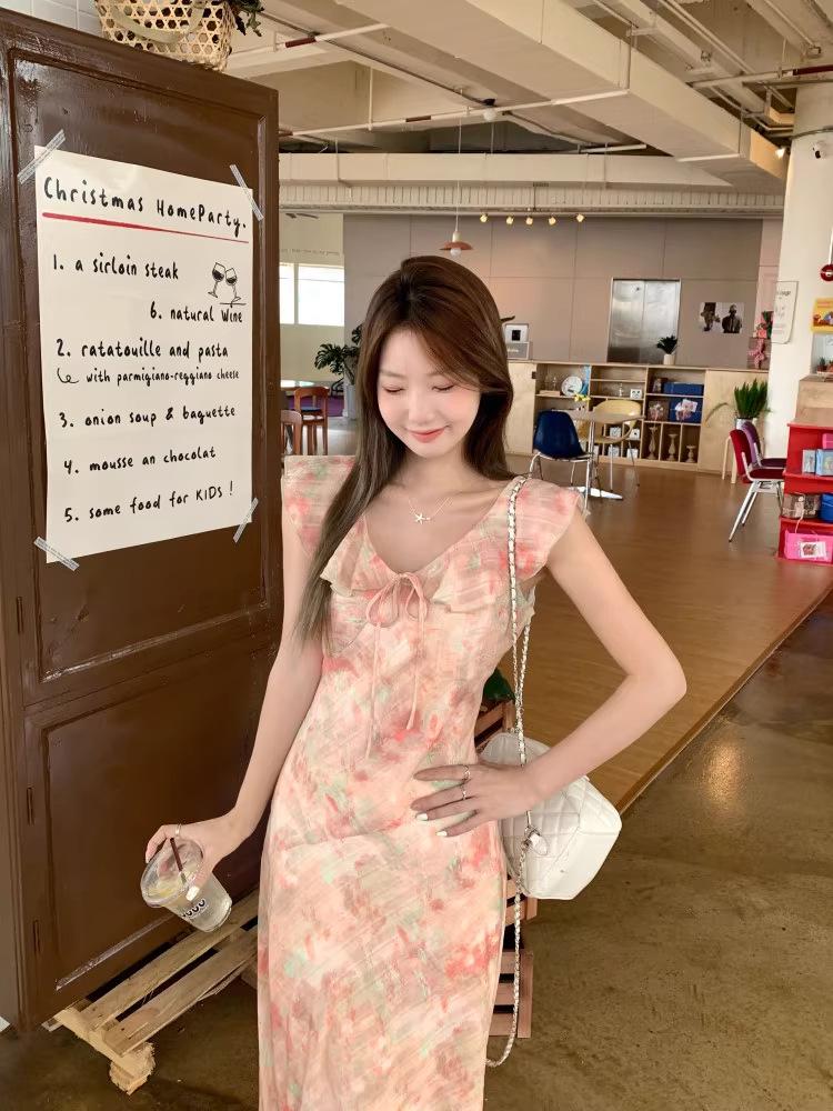 2026 Summer Pink Floral Ruffle Dress with Flutter Sleeves for Women XL
2026 Summer Pink Floral Ruffle Dress with Flutter Sleeves for Women XL