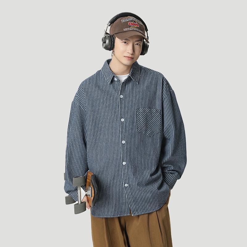 Men s Retro Blue Striped Denim Shirt Jacket with Back Panel - Spring Style M джинсовый синий
Men s Retro Blue Striped Denim Shirt Jacket with Back Panel - Spring Style M джинсовый синий