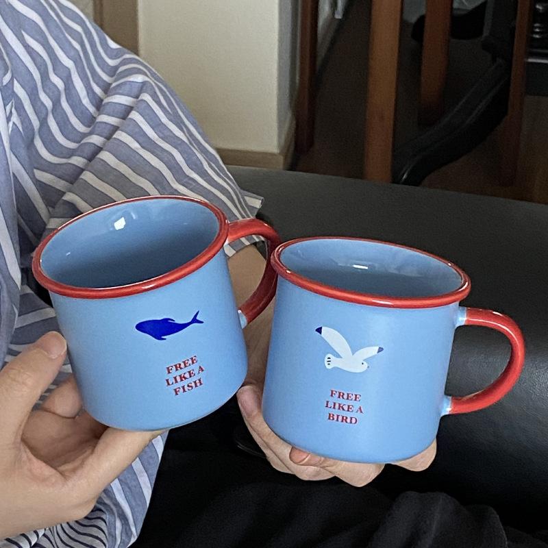 Homemade Niche Simple Blue Free Bird Flip Contrast Color Couple Coffee Cup Water Cup 270Ml 270ml
Homemade Niche Simple Blue Free Bird Flip Contrast Color Couple Coffee Cup Water Cup 270Ml 270ml