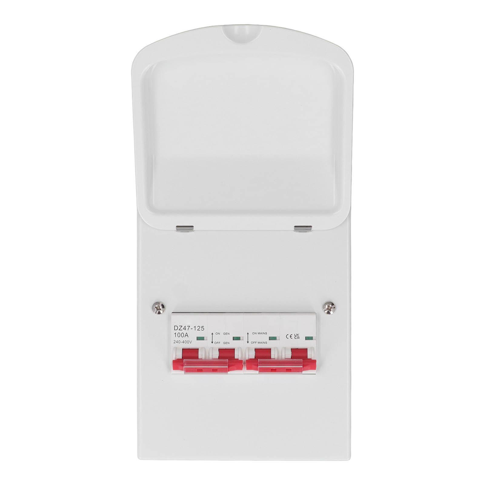 Interlocking Circuit Breaker Single Phase Main to Generator 100A Changeover Switch with Distribution
Interlocking Circuit Breaker Single Phase Main to Generator 100A Changeover Switch with Distribution