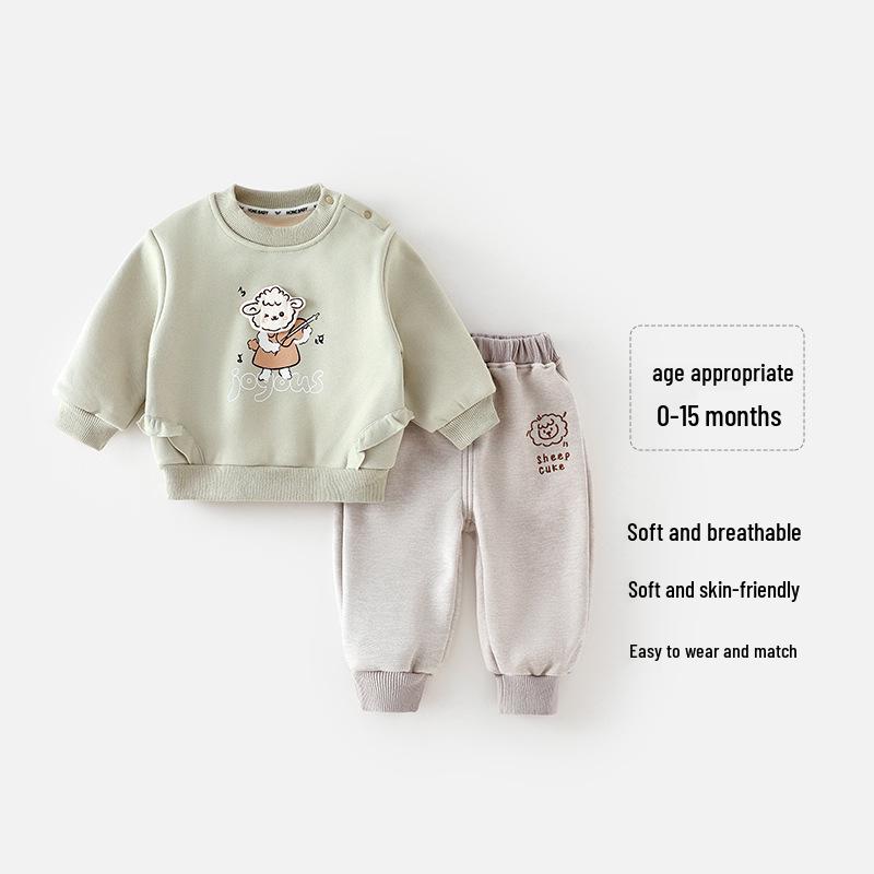 Cozy Two-Piece Set: Cute Long-Sleeve Sweatshirt and Pants for Baby Girls, Perfect for Autumn and Winter 90cm
Cozy Two-Piece Set: Cute Long-Sleeve Sweatshirt and Pants for Baby Girls, Perfect for Autumn and Winter 90cm