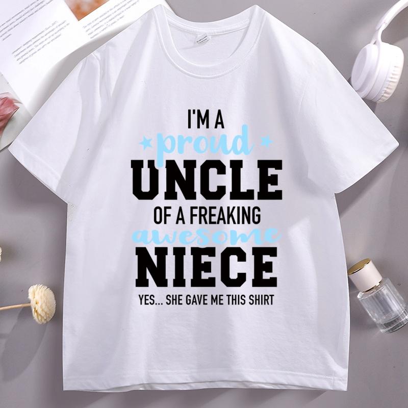 Soft Cotton Uncle T-shirt Proud Uncle of Awesome Niece She Gave Me This T Shirt Casual Cotton Short Sleeve Round Neck Tees Tops 4XL
Soft Cotton Uncle T-shirt Proud Uncle of Awesome Niece She Gave Me This T Shirt Casual Cotton Short Sleeve Round Neck Tees Tops 4XL